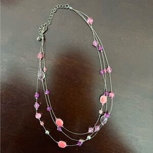 Pink and Purple Layered Necklace